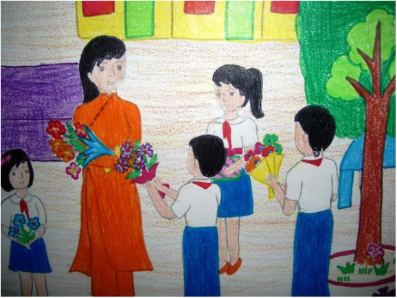 Mĩ thuật lớp 8 Bài 9: Đề tài nhà giáo Việt Nam 20-11