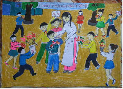 Một bức tranh đầy cảm hứng về Ngày Nhà giáo Việt Nam. Được tạo ra bởi những bàn tay tài hoa, bức tranh này thật sự là một tác phẩm nghệ thuật tuyệt vời. Nó sẽ giúp bạn hiểu rõ hơn về tình cảm yêu thương giữa học trò và thầy cô giáo. Hãy cùng thưởng thức và để cho nó lan tỏa đến mọi người nào.