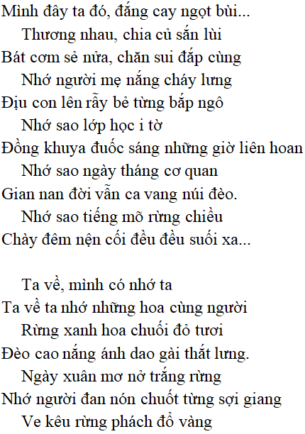 Bài thơ Việt Bắc - Tác giả tác phẩm (mới 2022) | Ngữ văn lớp 12
