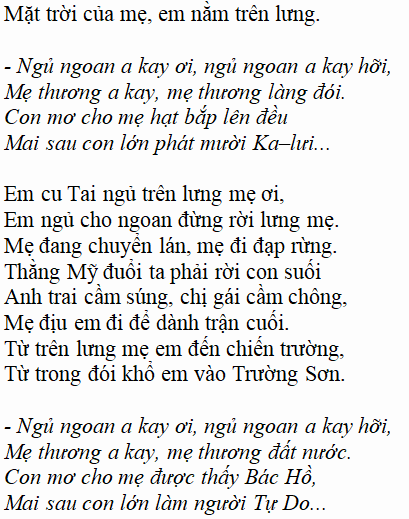 Bài thơ Khúc hát ru những em bé lớn trên lưng mẹ - Tác giả tác phẩm (mới 2023) | Ngữ văn lớp 9