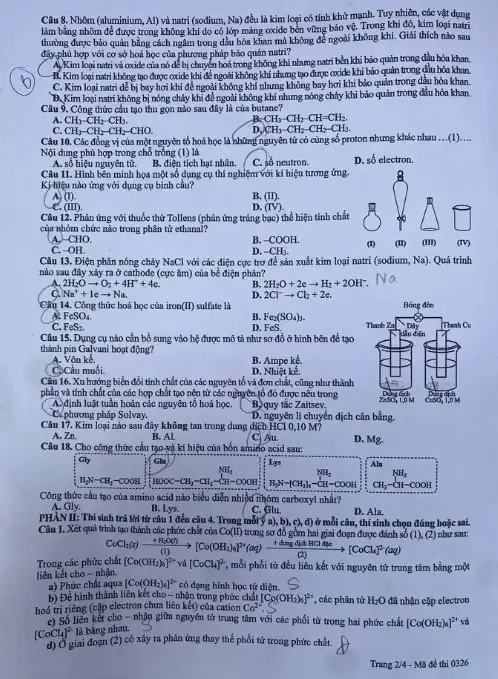 Đề chính thức Hóa học Tốt nghiệp THPT 2026 (có đáp án)
