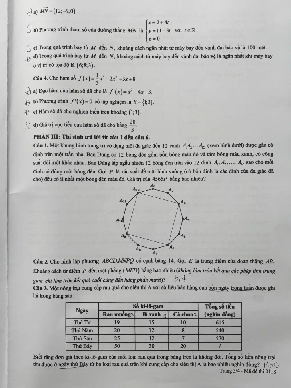 Đề chính thức Toán Tốt nghiệp THPT 2026 (có đáp án)