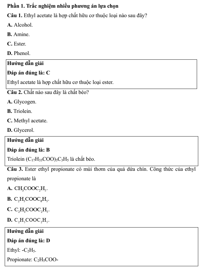 Đề kiểm tra Hóa học 12 Kết nối tri thức theo Chương/ Chủ đề (có lời giải)