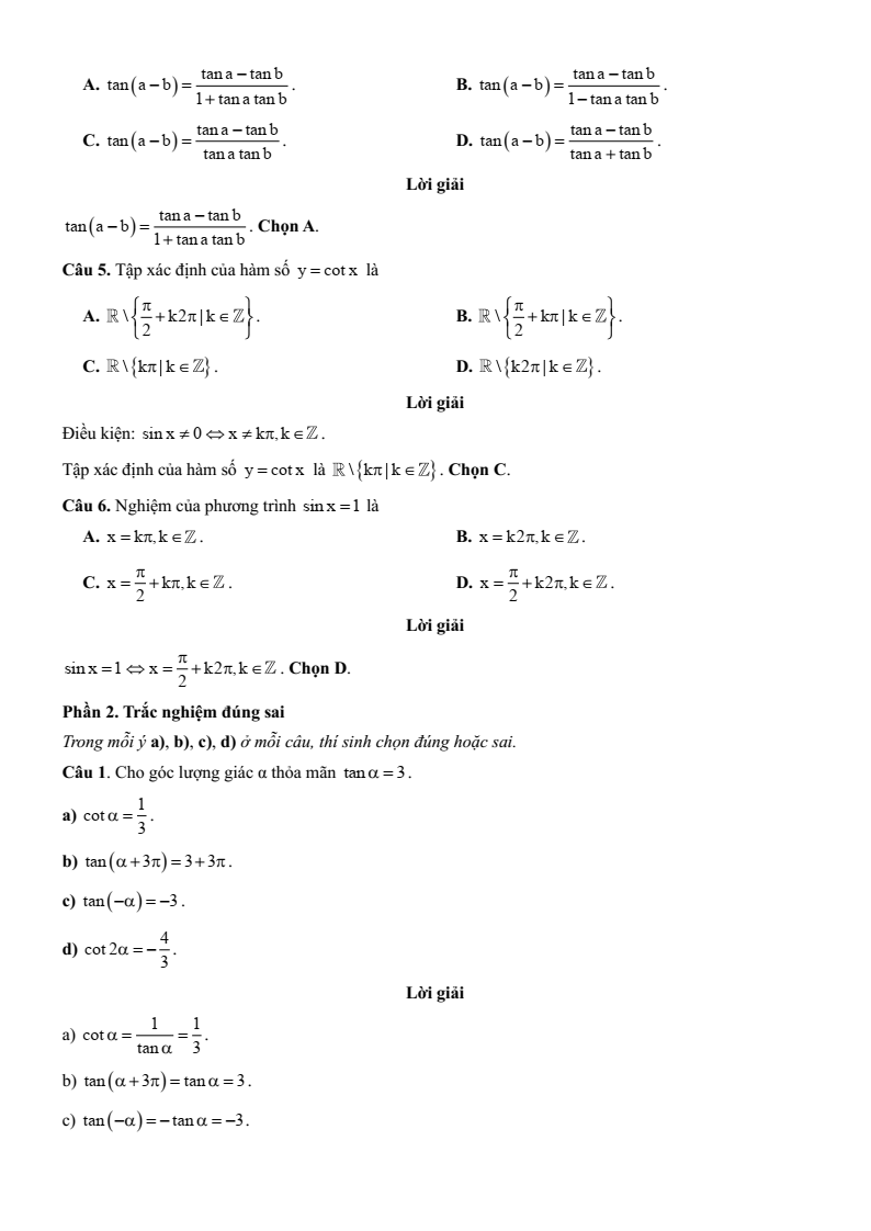 Đề kiểm tra Toán 11 Cánh diều theo Chương (có lời giải)