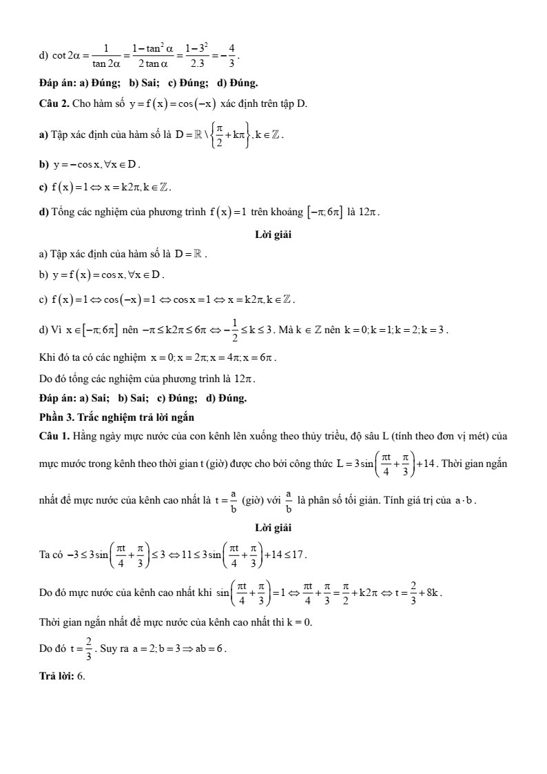 Đề kiểm tra Toán 11 Cánh diều theo Chương (có lời giải)