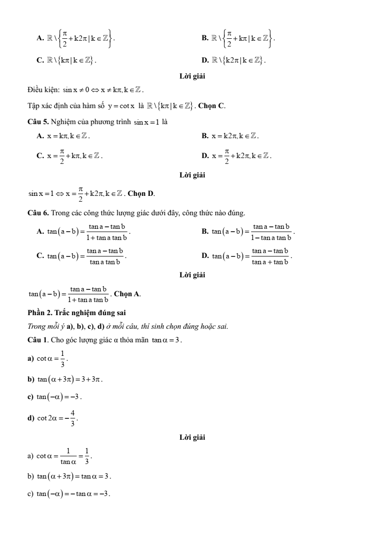 Đề kiểm tra Toán 11 Kết nối tri thức theo Chương (có lời giải)