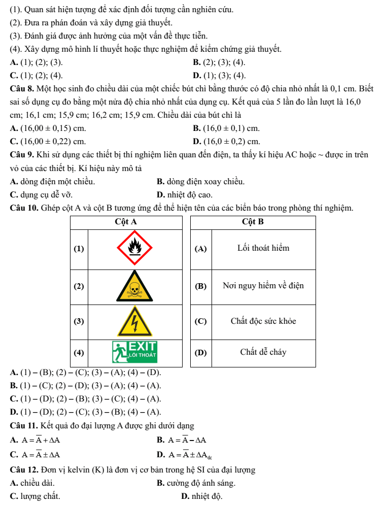 Đề kiểm tra Vật lí 10 Kết nối tri thức theo Chương (có lời giải)