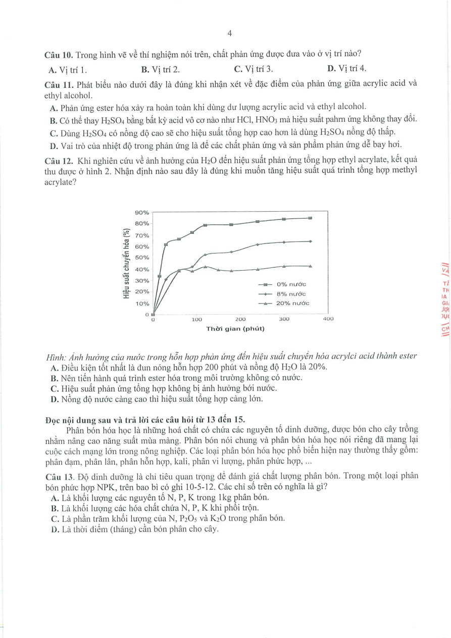 Đề minh họa V-SAT Hóa học năm 2025