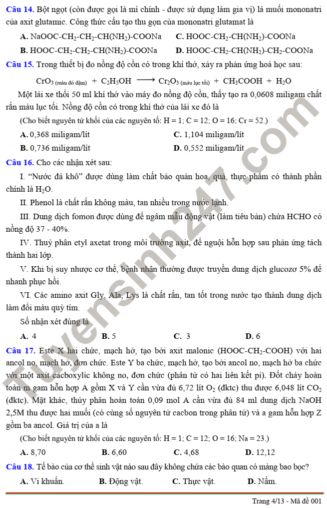 Đề tham khảo ĐGNL Bộ Công an năm 2023 (Mã CA1)