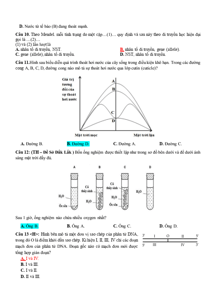 Đề thi học sinh giỏi Sinh học 12 trường THPT Lê Quý Đôn (Ninh Bình) năm 2025-2026