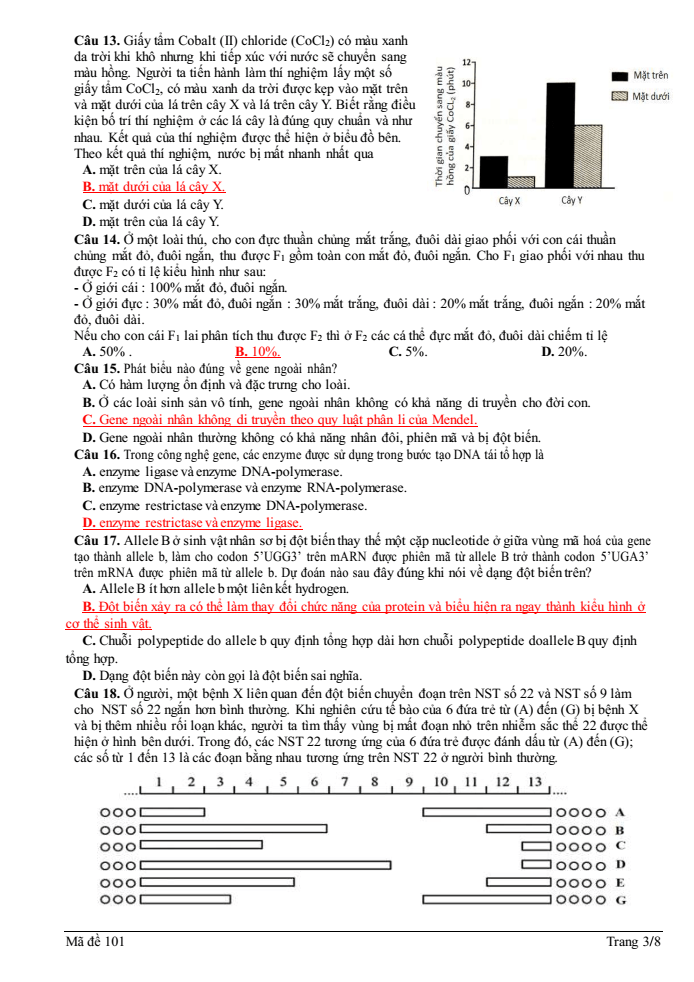 Đề thi học sinh giỏi Sinh học 12 trường THPT Quốc Tuấn (Hải Phòng) năm 2025-2026