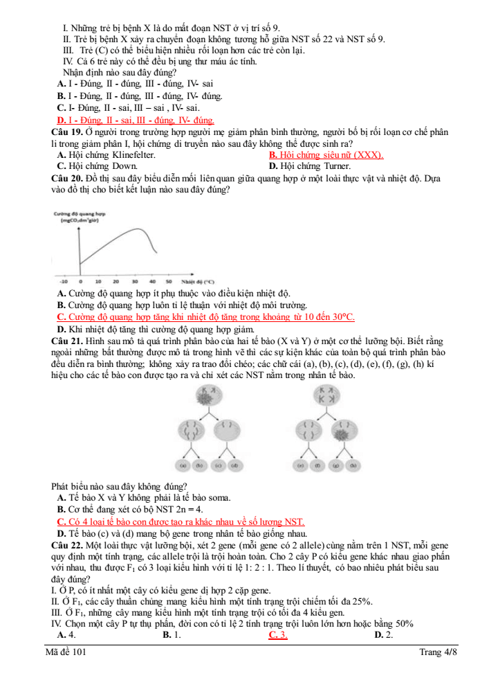 Đề thi học sinh giỏi Sinh học 12 trường THPT Quốc Tuấn (Hải Phòng) năm 2025-2026