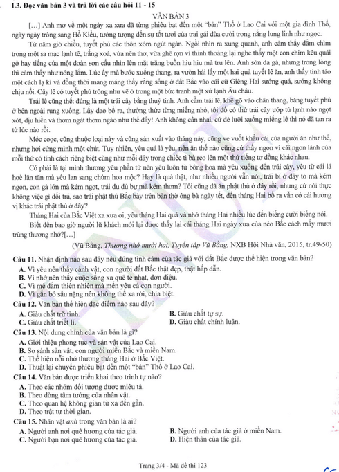 Đề thi Ngữ văn ĐGNL Đại học Sư phạm Hà Nội 2024