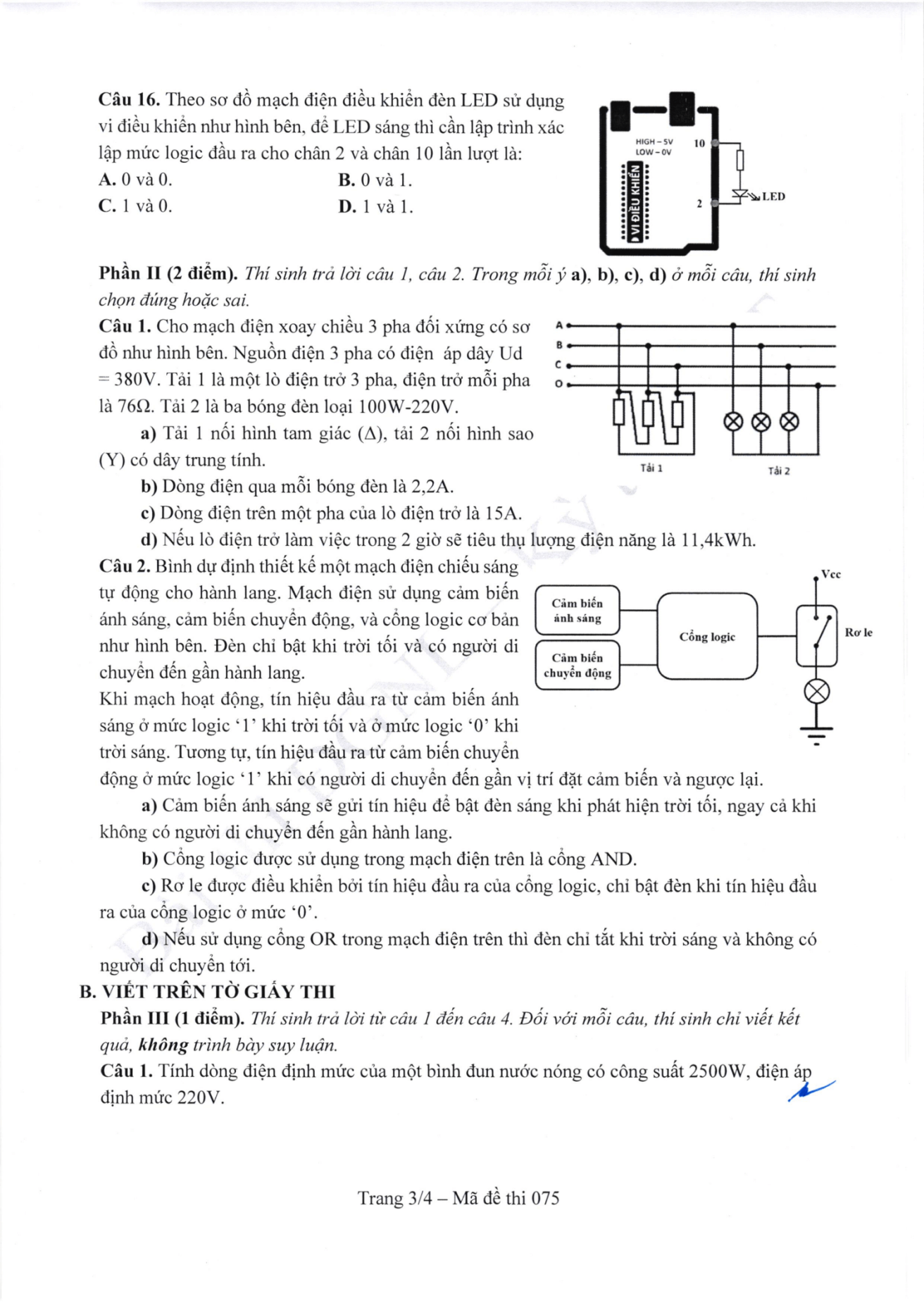 Đề thi tham khảo Công nghệ (định hướng Công nghiệp) ĐGNL ĐHSPHN năm 2026