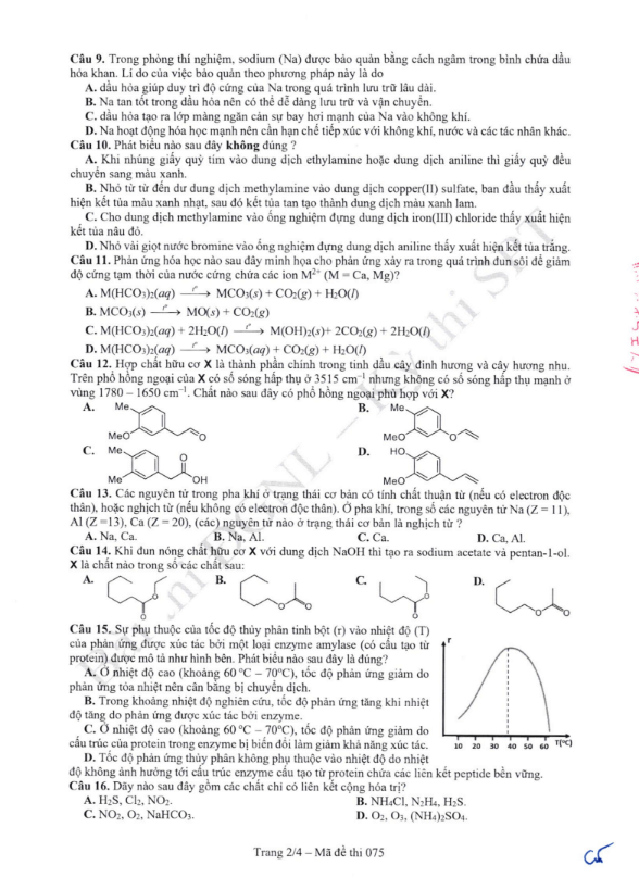 Đề thi tham khảo Hóa học ĐGNL ĐHSPHN năm 2025