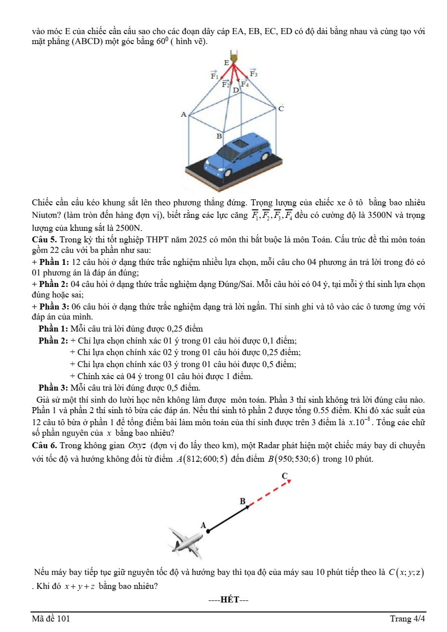 Đề thi thử 2024 Toán trường THPT Gia Bình 1