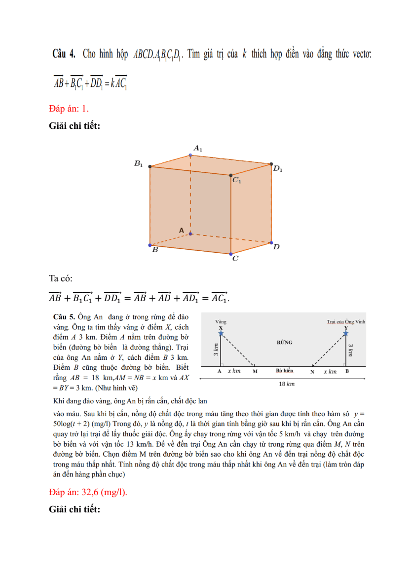 Đề thi thử 2024 Toán trường THPT Thạch Thành 1