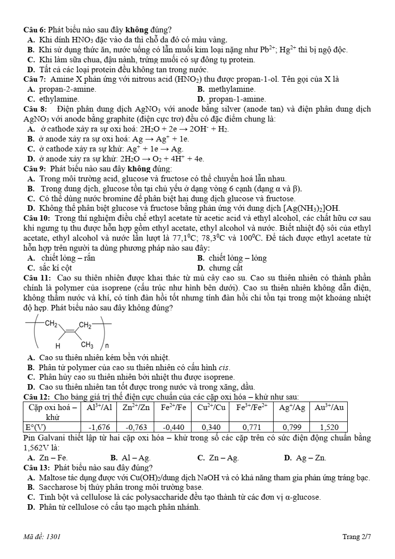 Đề thi thử Hóa Tốt nghiệp THPT 2025-2026 Cụm 13 trường THPT (Hải Phòng)