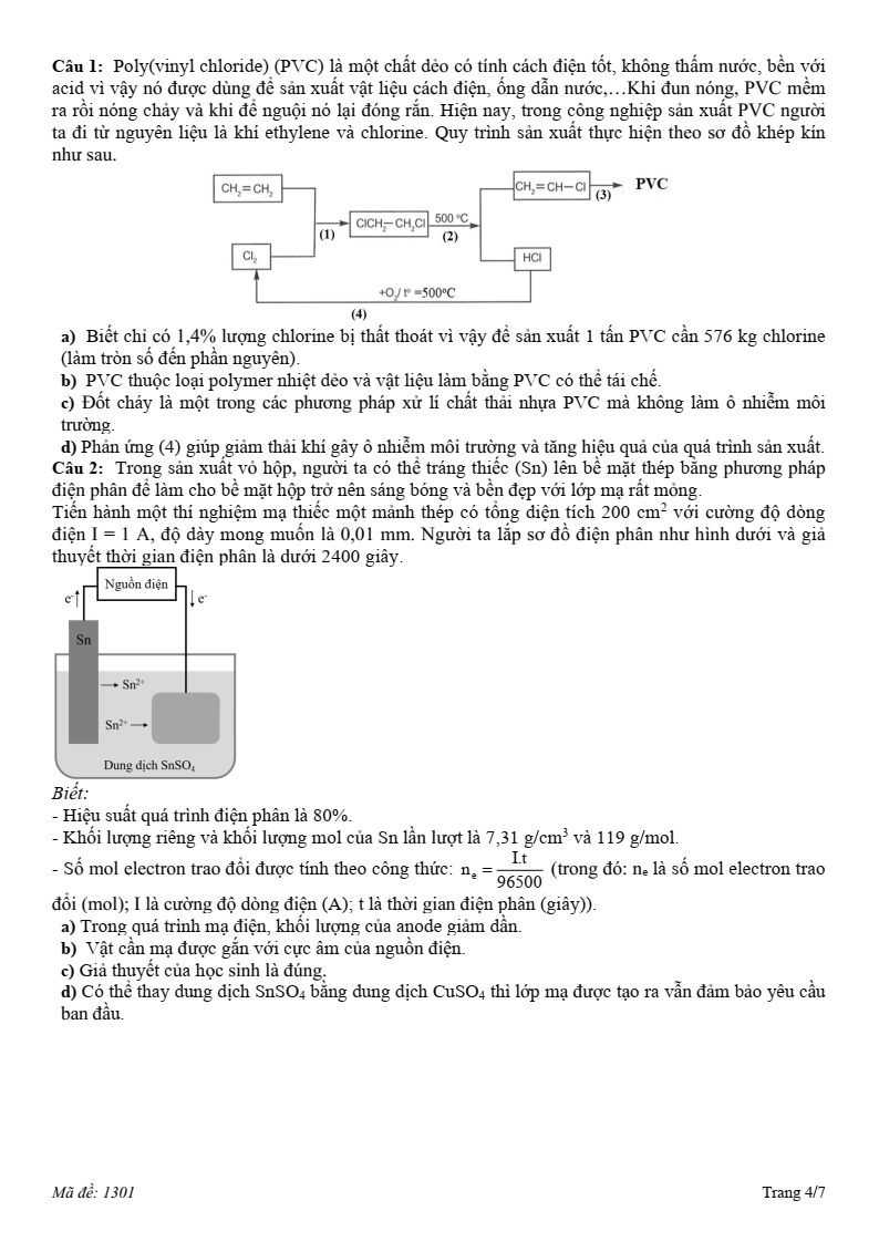 Đề thi thử Hóa Tốt nghiệp THPT 2025-2026 Cụm 13 trường THPT (Hải Phòng)