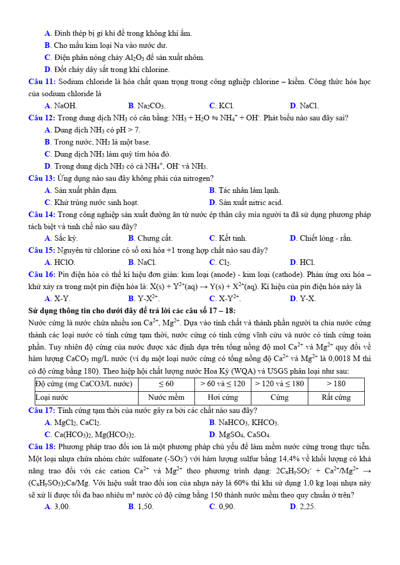 Đề thi thử Hóa Tốt nghiệp THPT 2025-2026 Sở GD&ĐT Nghệ An