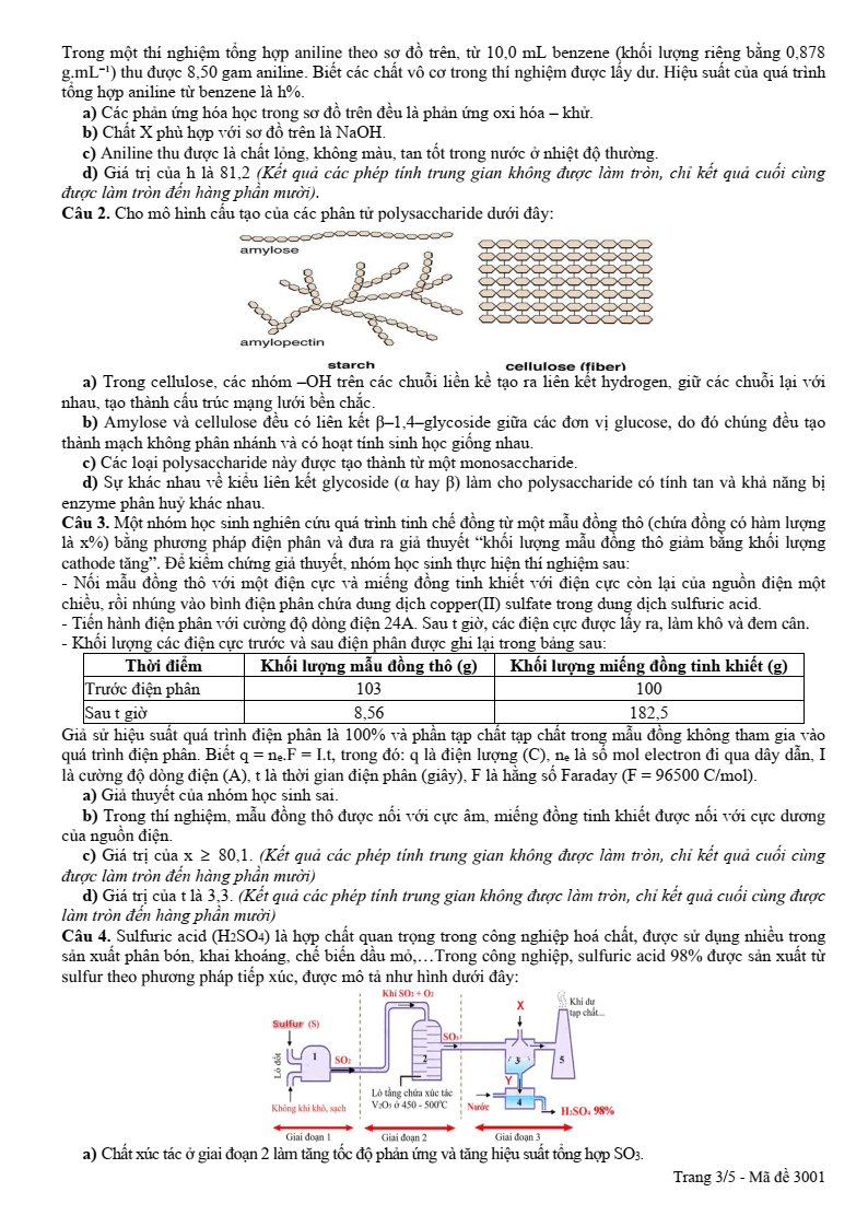 Đề thi thử Hóa Tốt nghiệp THPT 2025-2026 Sở GD&ĐT Phú Thọ