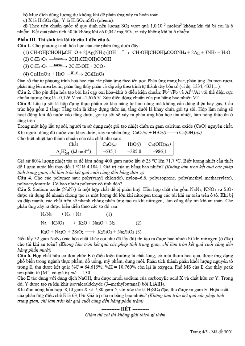 Đề thi thử Hóa Tốt nghiệp THPT 2025-2026 Sở GD&ĐT Phú Thọ