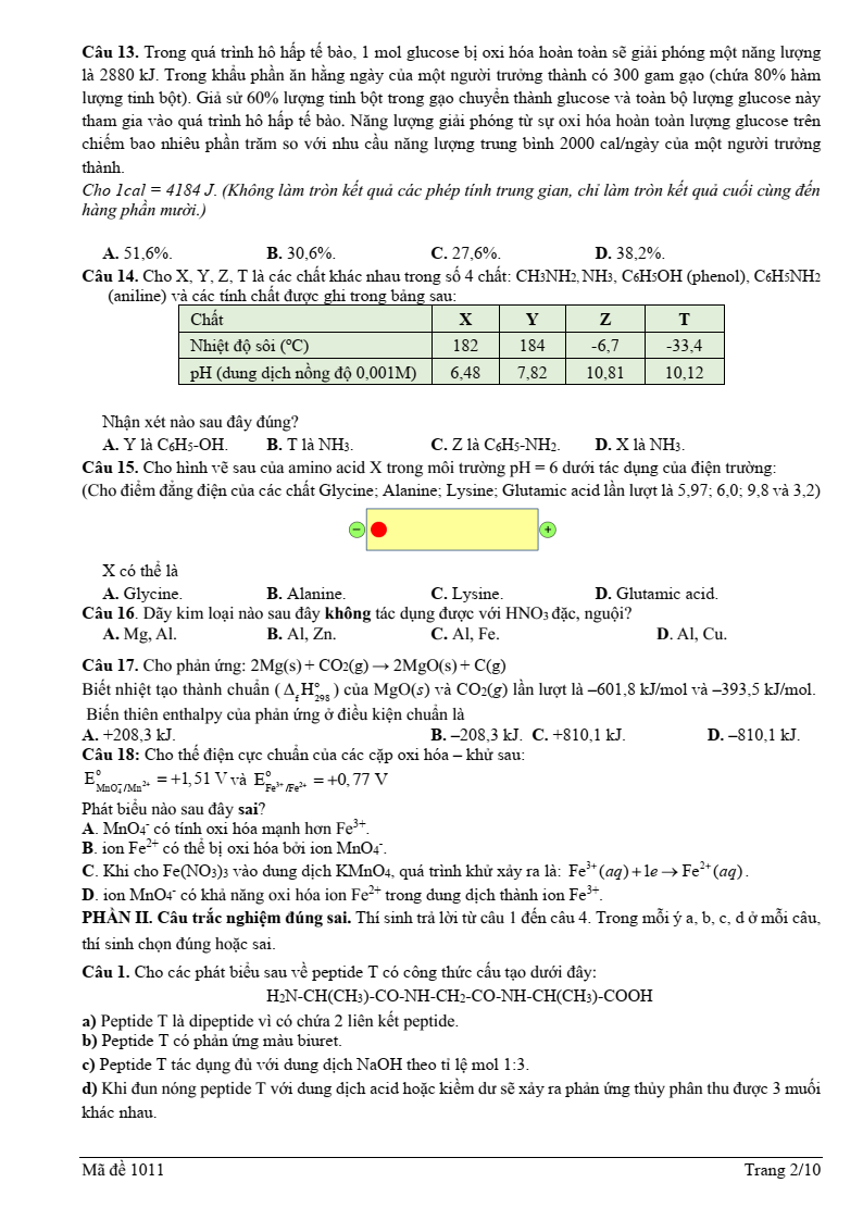 Đề thi thử Hóa Tốt nghiệp THPT 2025-2026 trường THPT Bỉm Sơn (Thanh Hóa)