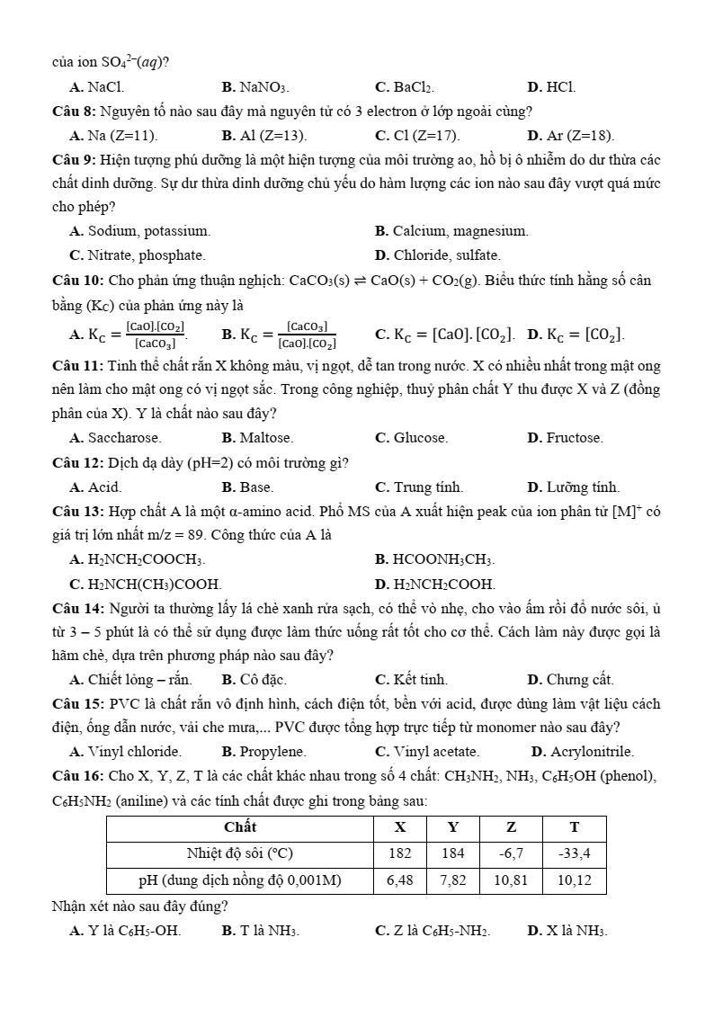 Đề thi thử Hóa Tốt nghiệp THPT 2025-2026 trường THPT Bỉm Sơn (Thanh Hóa)