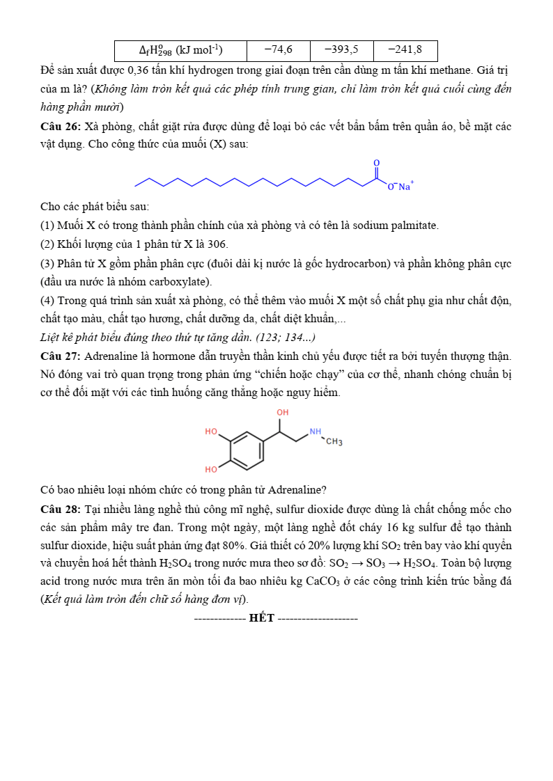 Đề thi thử Hóa Tốt nghiệp THPT 2025-2026 trường THPT Bỉm Sơn (Thanh Hóa)