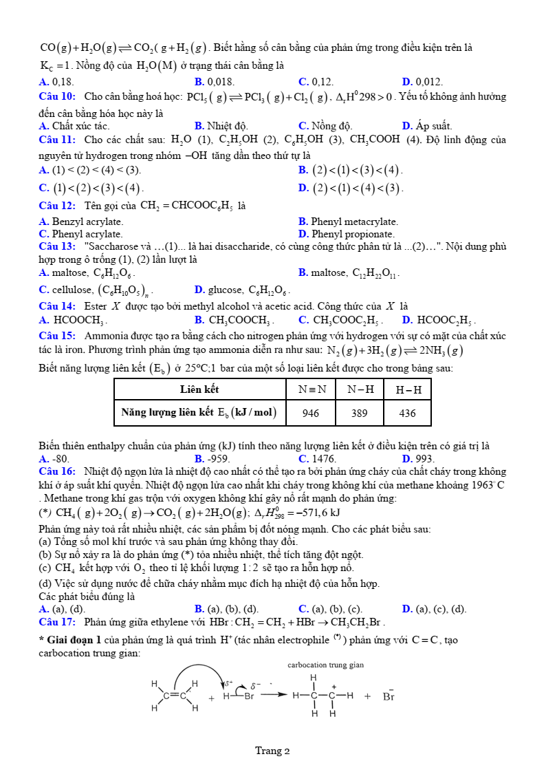 Đề thi thử Hóa Tốt nghiệp THPT 2025-2026 trường THPT Chuyên Bắc Ninh (Bắc Ninh)