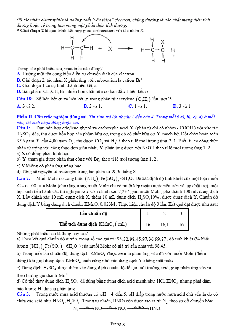 Đề thi thử Hóa Tốt nghiệp THPT 2025-2026 trường THPT Chuyên Bắc Ninh (Bắc Ninh)