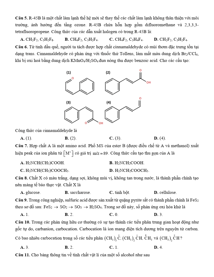 Đề thi thử Hóa Tốt nghiệp THPT 2025-2026 trường THPT Chuyên Chu Văn An (Lạng Sơn)