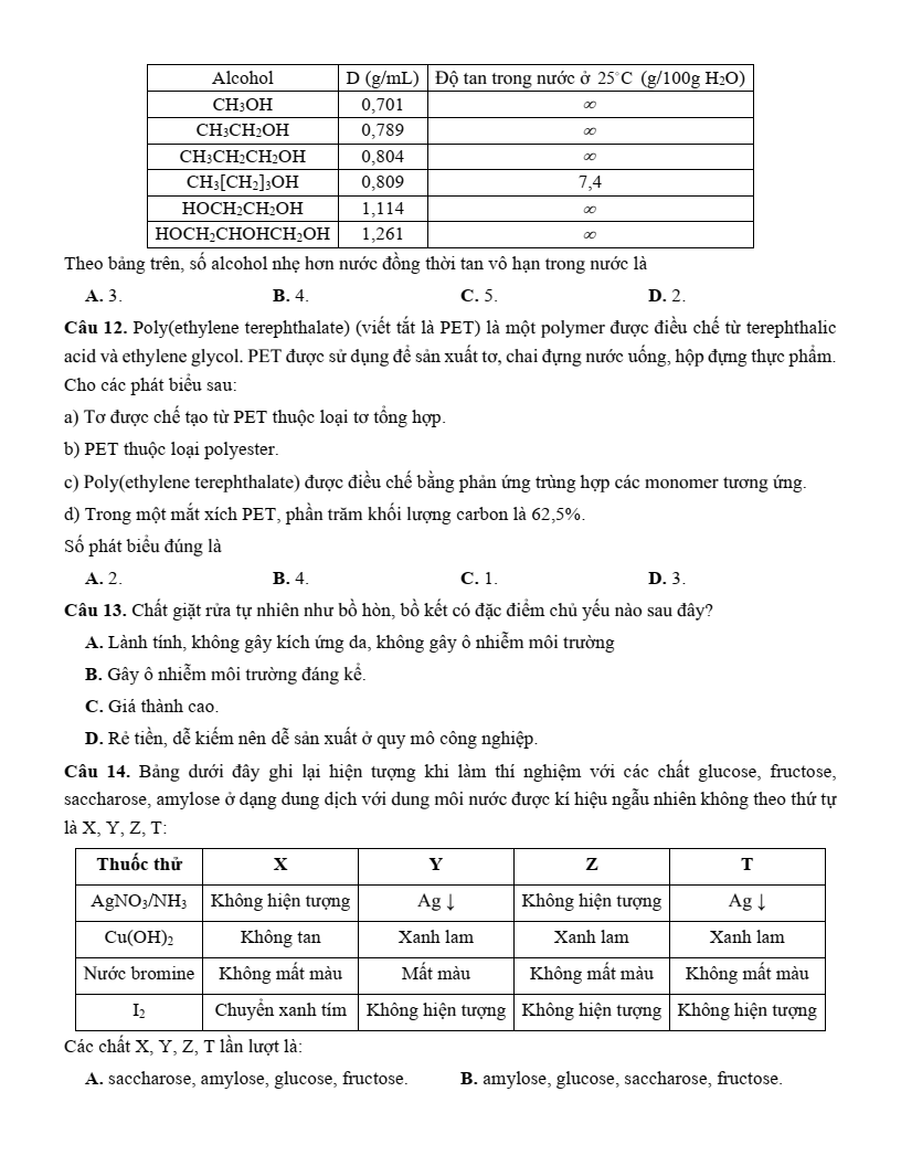 Đề thi thử Hóa Tốt nghiệp THPT 2025-2026 trường THPT Chuyên Chu Văn An (Lạng Sơn)