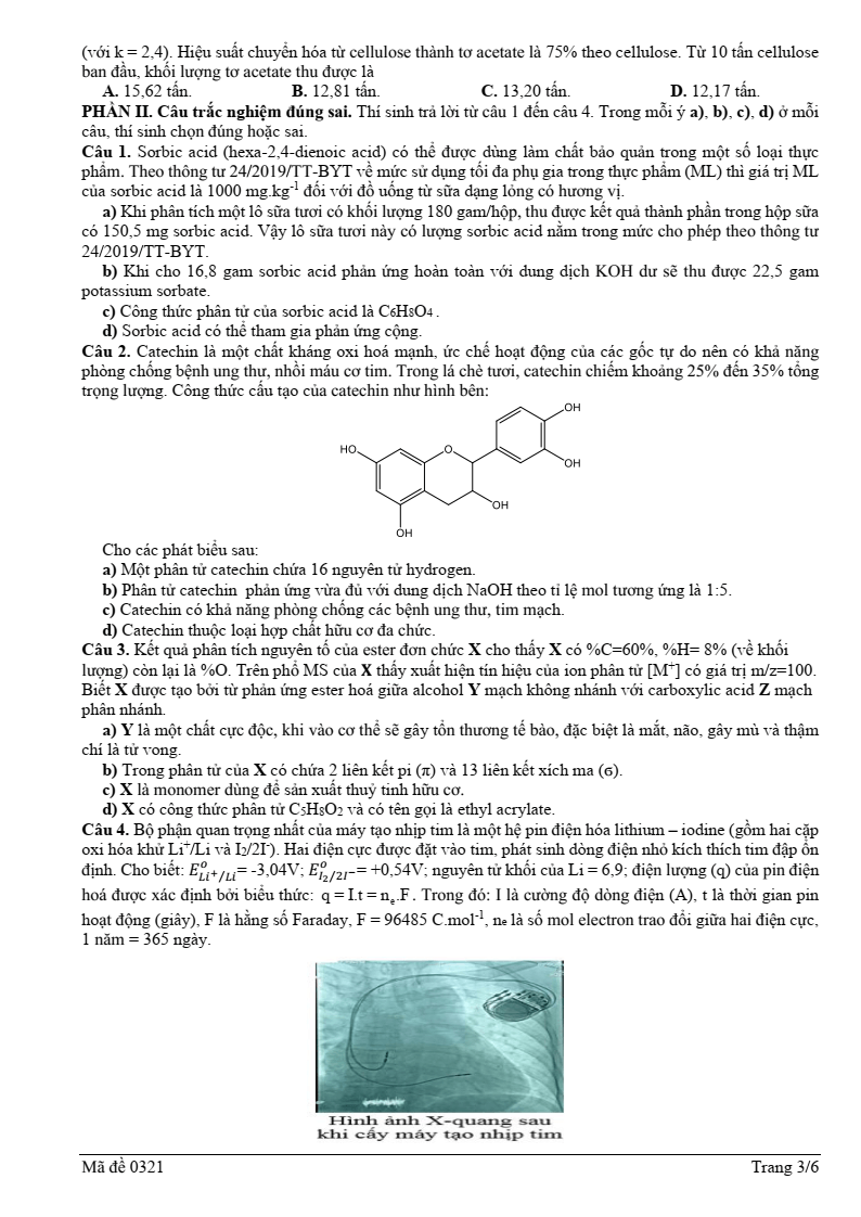Đề thi thử Hóa Tốt nghiệp THPT 2025-2026 trường THPT Hàm Rồng (Thanh Hóa)