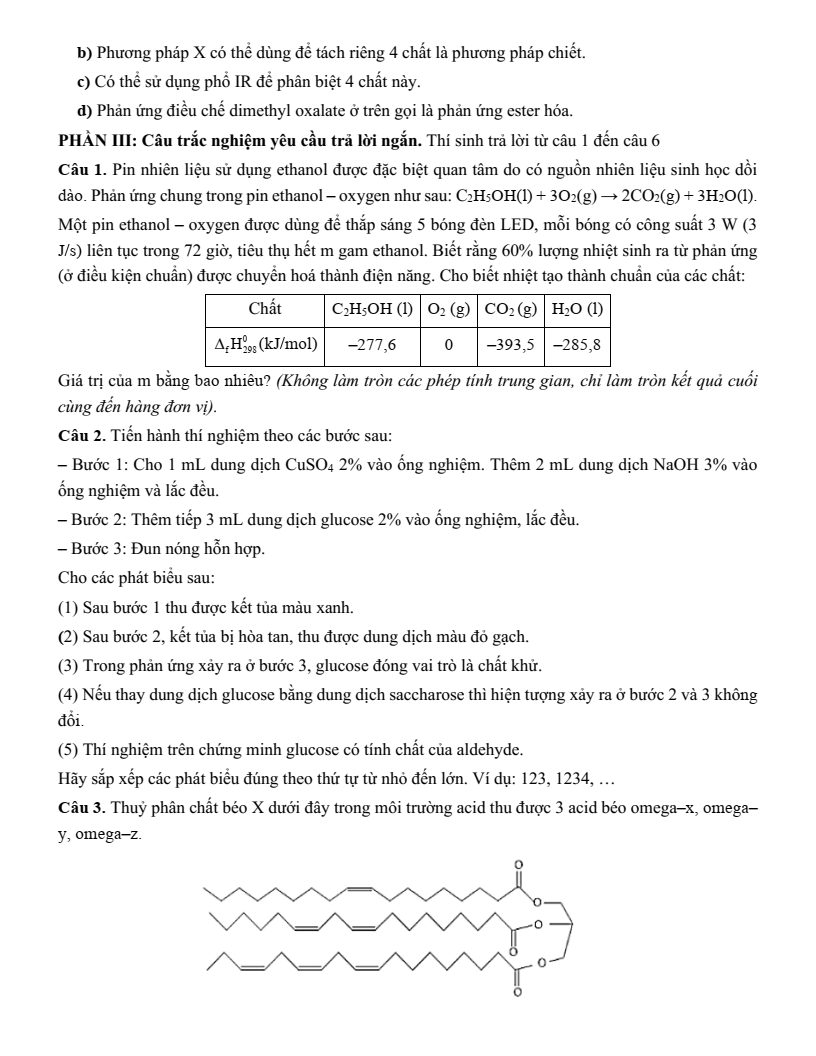 Đề thi thử Hóa Tốt nghiệp THPT 2025-2026 trường THPT Hồ Nghinh – Lê Hồng Phong – Nguyễn Hiền – Sào Nam (Đà Nẵng)