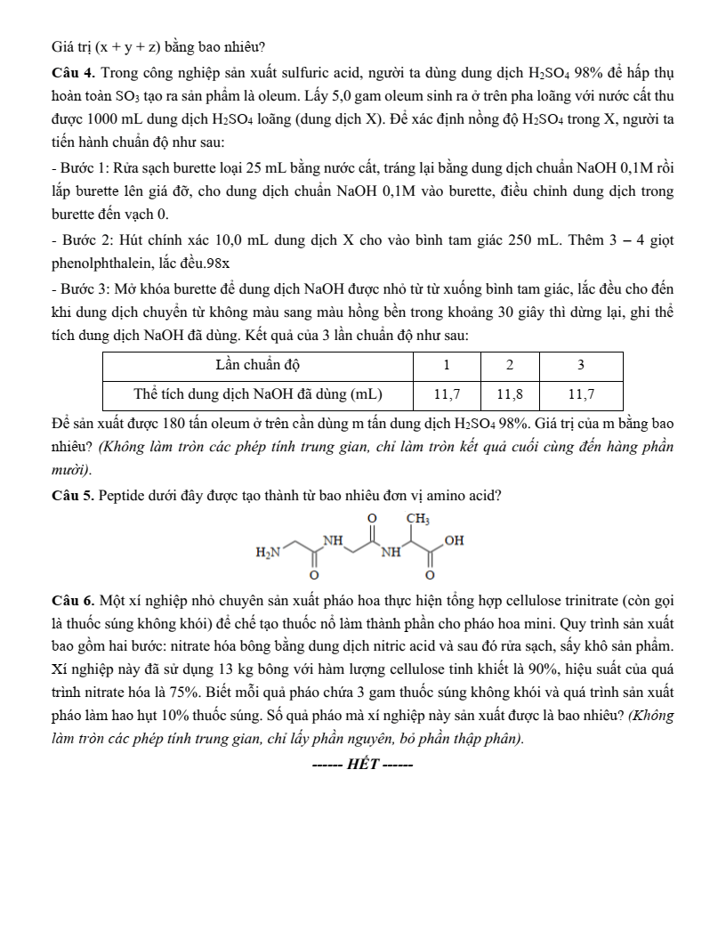 Đề thi thử Hóa Tốt nghiệp THPT 2025-2026 trường THPT Hồ Nghinh – Lê Hồng Phong – Nguyễn Hiền – Sào Nam (Đà Nẵng)