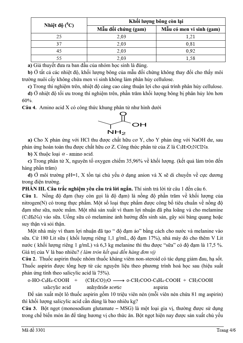 Đề thi thử Hóa Tốt nghiệp THPT 2025-2026 trường THPT Lương Tài Số 2 (Bắc Ninh)