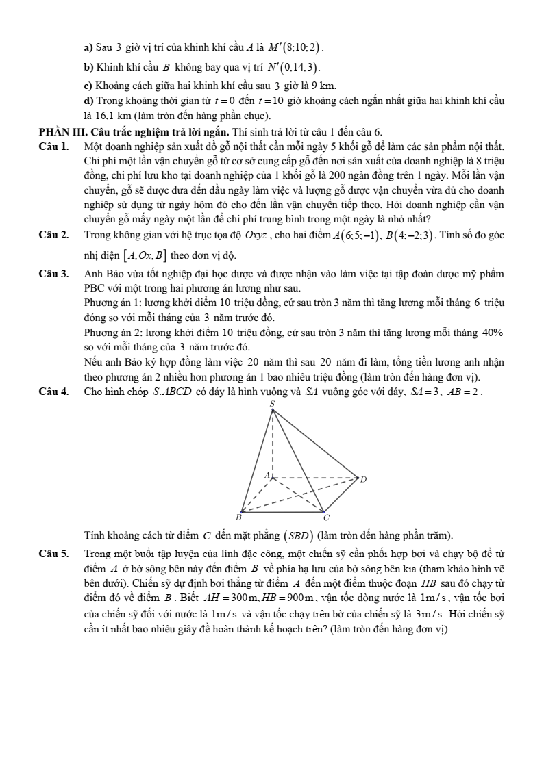 Đề thi thử Toán Tốt nghiệp THPT 2025-2026 Cụm trường THPT (Hà Tĩnh)