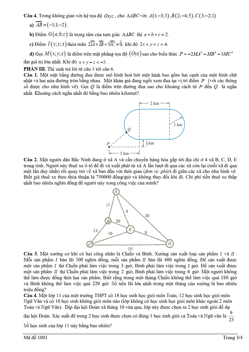 Đề thi thử Toán Tốt nghiệp THPT 2025-2026 Liên trường THPT – Bắc Ninh