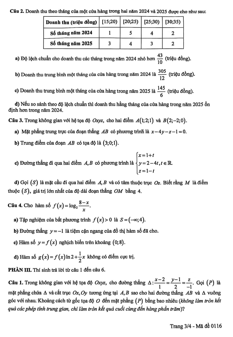Đề thi thử Toán Tốt nghiệp THPT 2025-2026 Sở GD&ĐT Cần Thơ