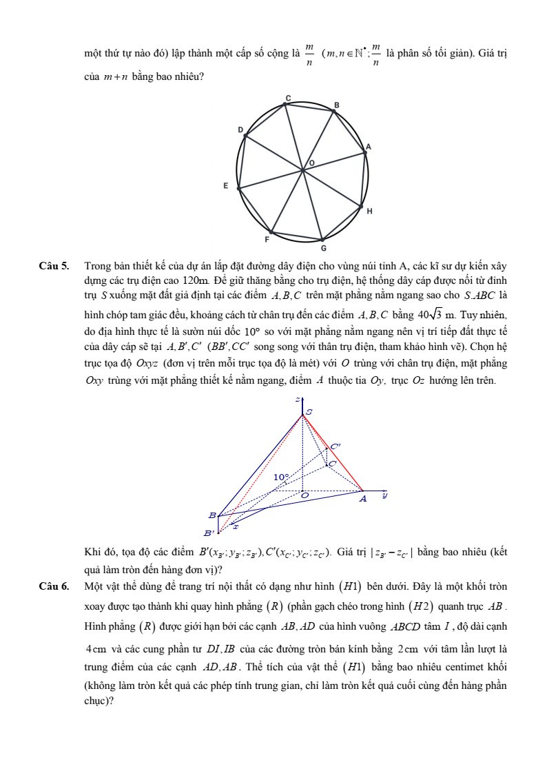 Đề thi thử Toán Tốt nghiệp THPT 2025-2026 Sở GD&ĐT Cao Bằng