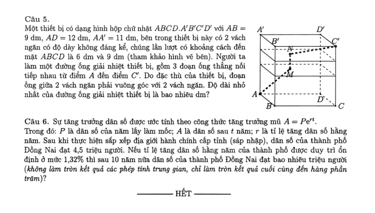 Đề thi thử Toán Tốt nghiệp THPT 2025-2026 Sở GD&ĐT Đồng Nai