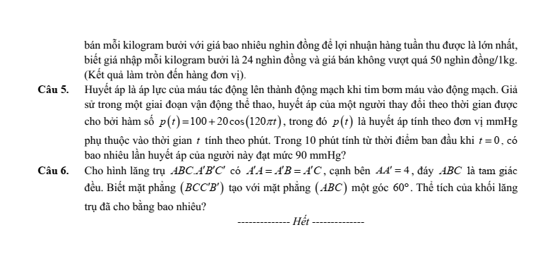 Đề thi thử Toán Tốt nghiệp THPT 2025-2026 Sở GD&ĐT Phú Thọ