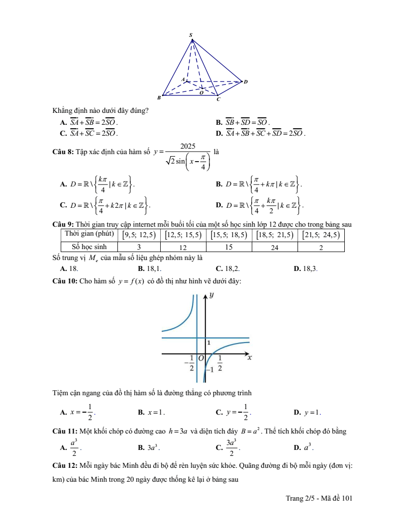 Đề thi thử Toán Tốt nghiệp THPT 2025-2026 trường THPT Bãi Cháy