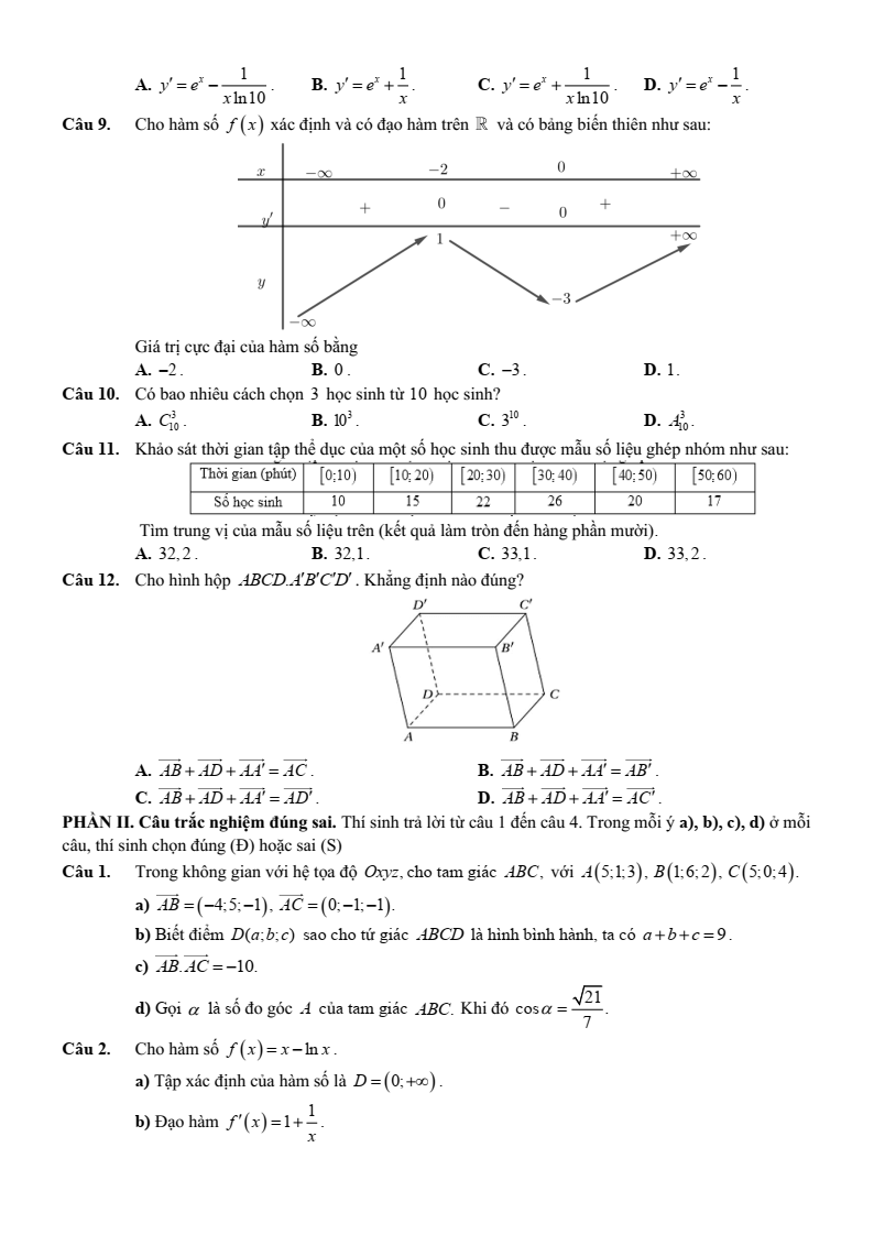 Đề thi thử Toán Tốt nghiệp THPT 2025-2026 trường THPT Chuyên Hạ Long (Quảng Ninh)
