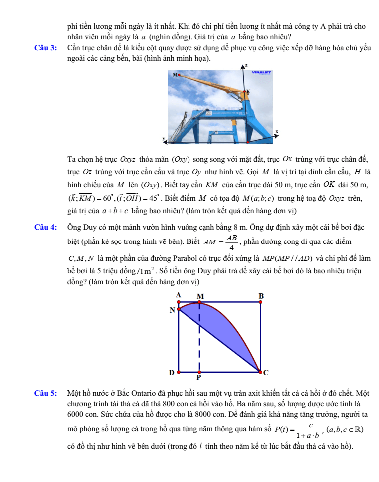 Đề thi thử Toán Tốt nghiệp THPT 2025-2026 trường THPT Hoằng Hóa 3 (Thanh Hóa)