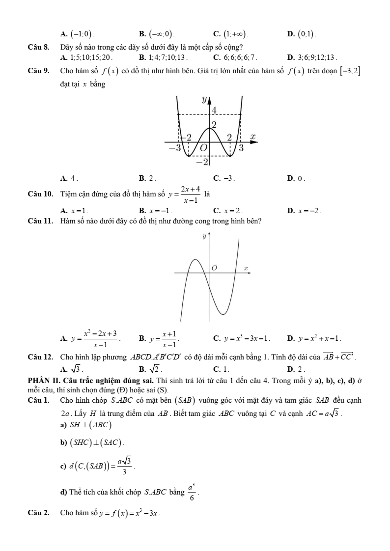 Đề thi thử Toán Tốt nghiệp THPT 2025-2026 trường THPT Liên cấp Đại học Hồng Đức