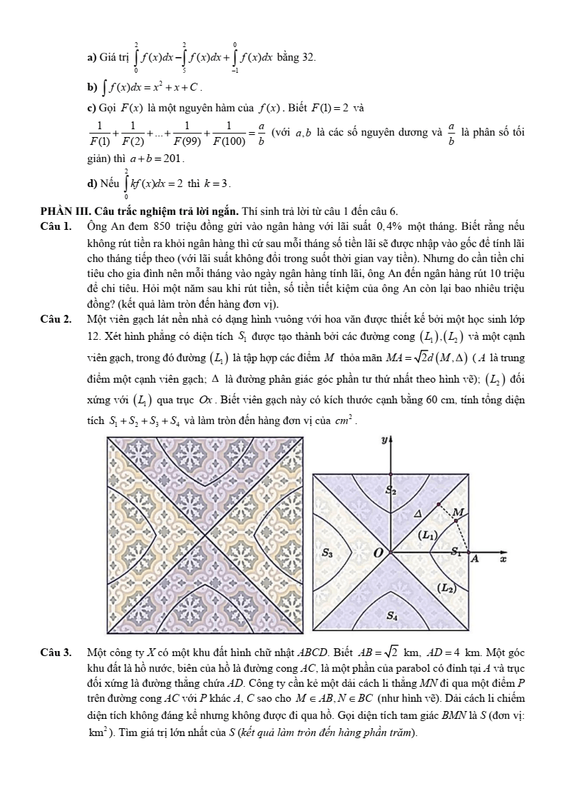 Đề thi thử Toán Tốt nghiệp THPT 2025-2026 trường THPT Ngô Quyền (Hải Phòng)