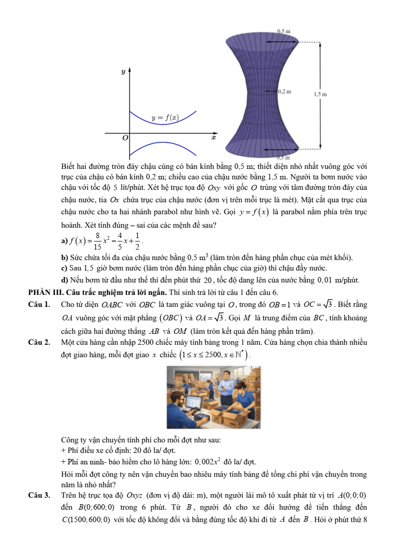 Đề thi thử Toán Tốt nghiệp THPT 2025-2026 trường THPT Nguyễn Khuyến (TP HCM)