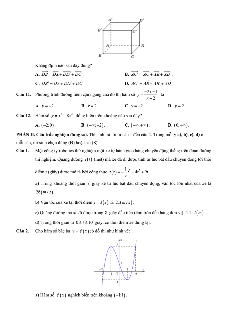 Đề thi thử Toán Tốt nghiệp THPT 2025-2026 trường THPT Nguyễn Viết Xuân